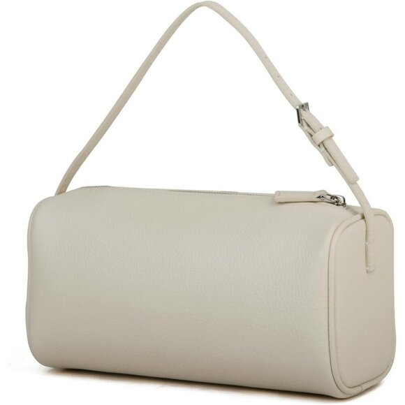 Handbags - Women White Crossbody Hobo Purse with Adjustable Strap Full-Grained Leather